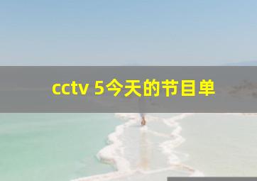 cctv 5今天的节目单